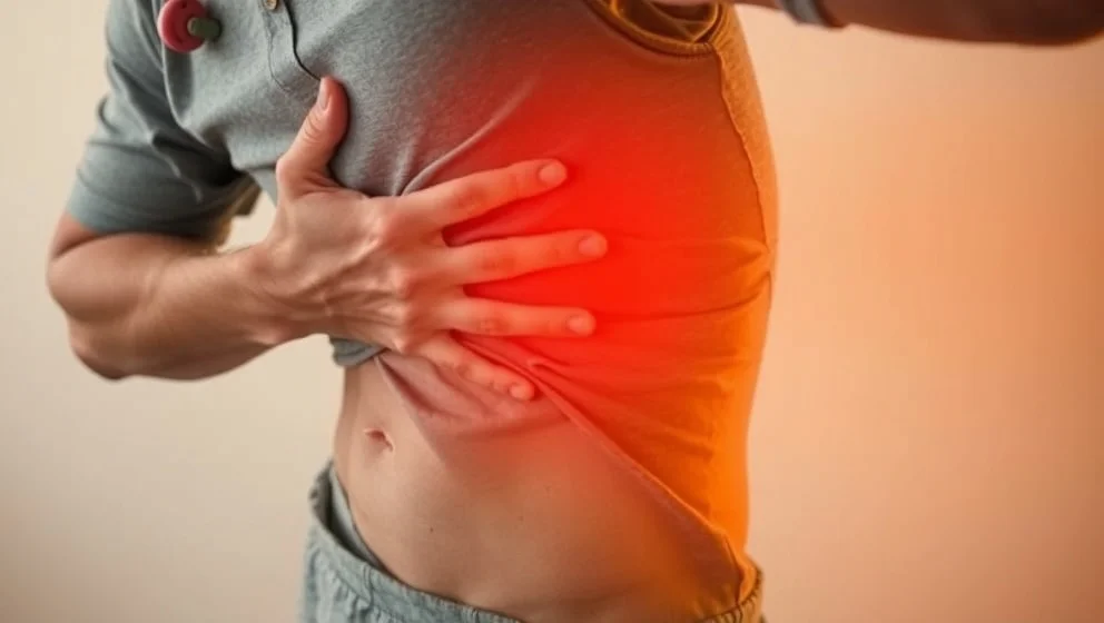 Ont under höger revben vad kan det bero på